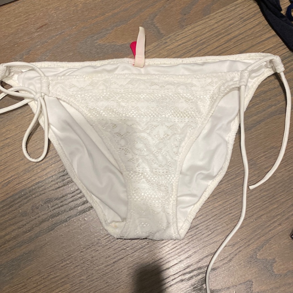 White lace Victoria secret bathing suit bottom